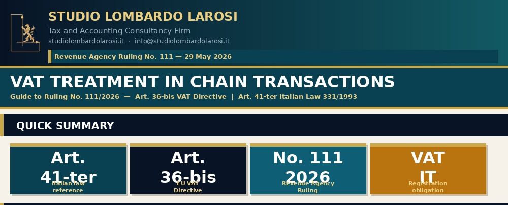 VAT Treatment in Chain Transactions